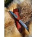 Viking seax Raven. Hand-forged Damascus steel & leather sheath 