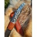 Viking seax Raven. Hand-forged Damascus steel & leather sheath 