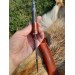 Viking seax Raven. Hand-forged Damascus steel & leather sheath 