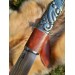Viking seax Raven. Hand-forged Damascus steel & leather sheath 
