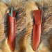 Viking seax Raven. Hand-forged Damascus steel & leather sheath 