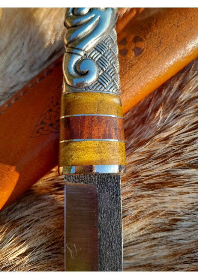 Norse knife with Raven handle. Hand-forged carbon steel