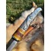 Norse knife with Raven handle. Hand-forged carbon steel