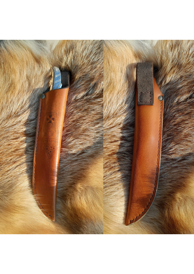 Norse knife with Raven handle. Hand-forged carbon steel