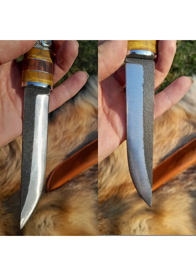 Norse knife with Raven handle. Hand-forged carbon steel