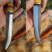 Norse knife with Raven handle. Hand-forged carbon steel