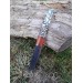 Hand-forged Viking raven knife. Bronze & wood handle