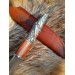 Hand-forged Viking raven knife. Bronze & wood handle