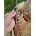 Viking knife. Anglo-Saxon long scramasax. Hand-forged blade