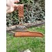 Viking knife. Anglo-Saxon long scramasax. Hand-forged blade