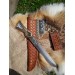 Viking knife. Anglo-Saxon long scramasax. Hand-forged blade