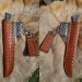 Viking knife. Anglo-Saxon long scramasax. Hand-forged blade