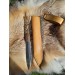 Hand-forged Viking knife. Norse seax with Raven handle