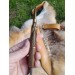 Hand-forged Viking knife. Norse seax with Raven handle