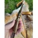 Hand-forged Viking knife. Norse seax with Raven handle