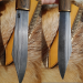 Hand-forged Viking knife. Norse seax with Raven handle