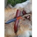 Norse knife with Raven handle. Leather sheath with Dragon 