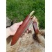 Norse knife with Raven handle. Leather sheath with Dragon 