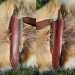 Hand-forged Damascus steel Viking seax Raven. Leather sheath