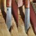 Hand-forged Damascus steel Viking seax Raven. Leather sheath