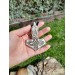 Moose antler Thor's Hammer amulet with Celtic Knot & Wolf