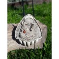 Hand-carved Viking amulet – Wolf, sun & moon symbol