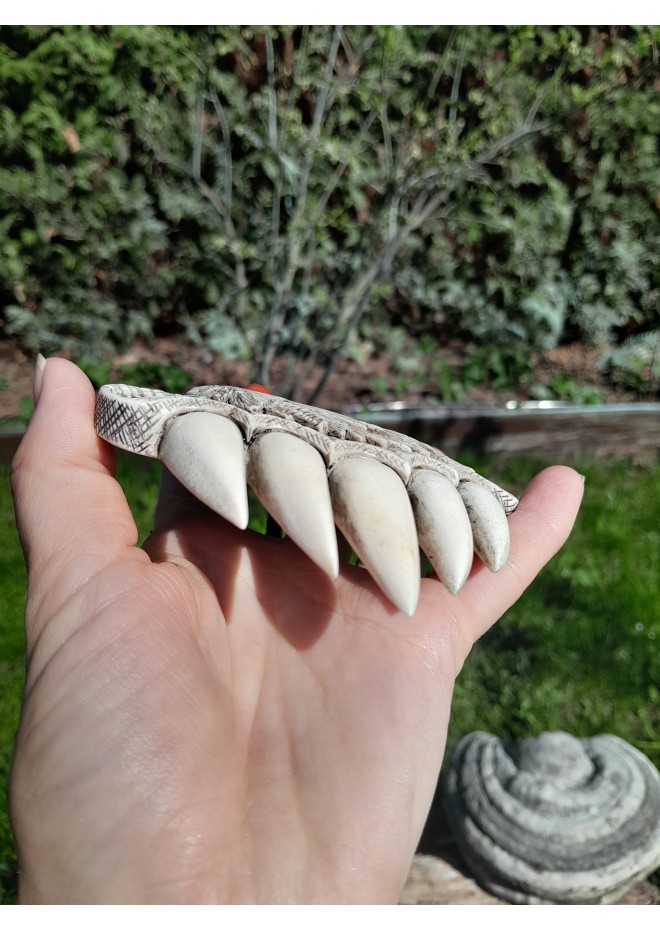 Hand-carved Viking amulet – Wolf, sun & moon symbol