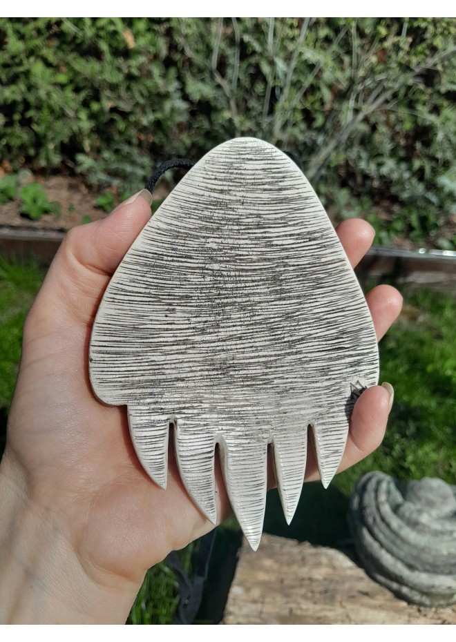 Hand-carved Viking amulet – Wolf, sun & moon symbol