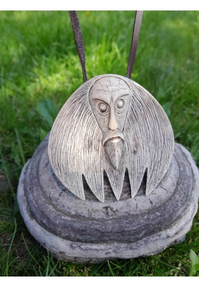 Sköll & Hati wolf paw amulet. Moose antler hand-carved