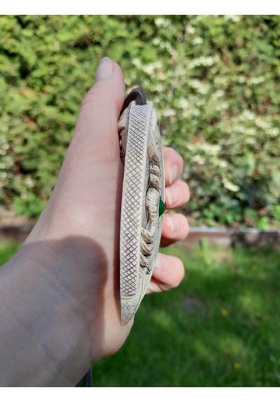 Sköll & Hati wolf paw amulet. Moose antler hand-carved