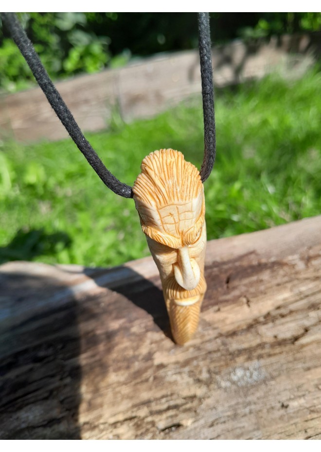 Odin amulet. Hand-сarved pendant. Norse Viking talisman