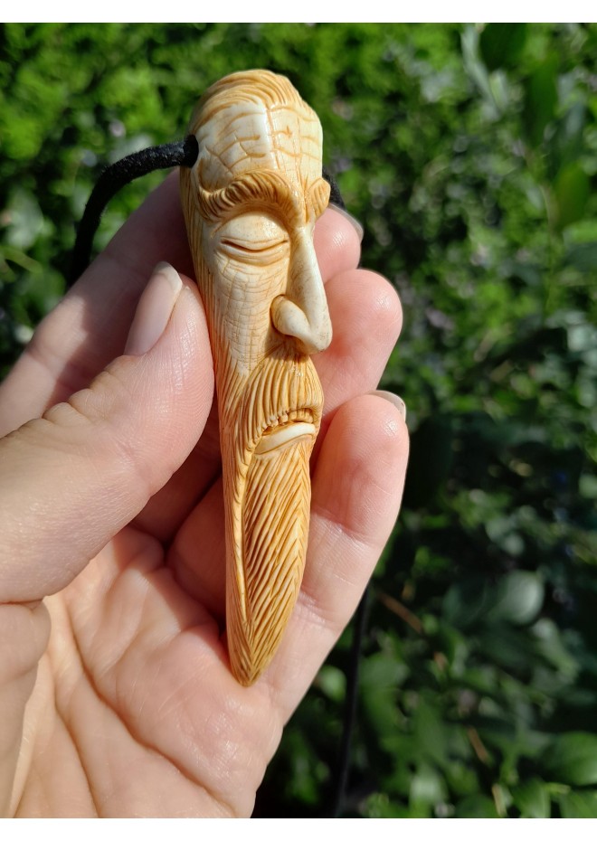Odin amulet. Hand-сarved pendant. Norse Viking talisman