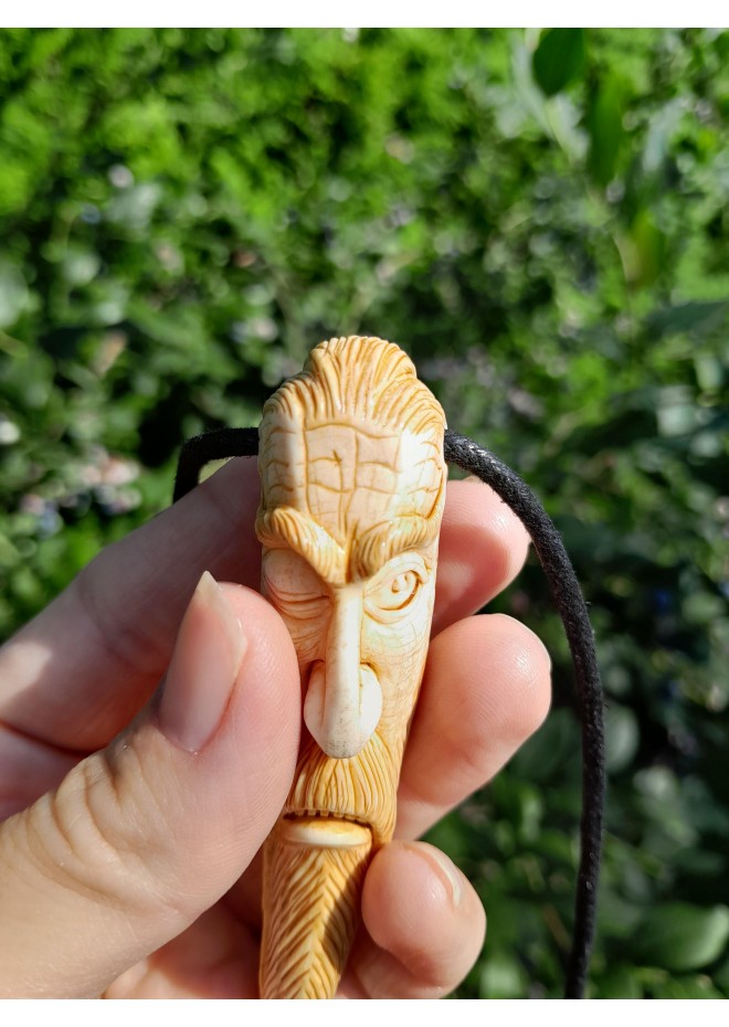 Odin amulet. Hand-сarved pendant. Norse Viking talisman