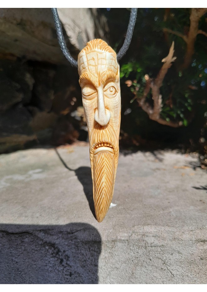 Odin amulet. Hand-сarved pendant. Norse Viking talisman