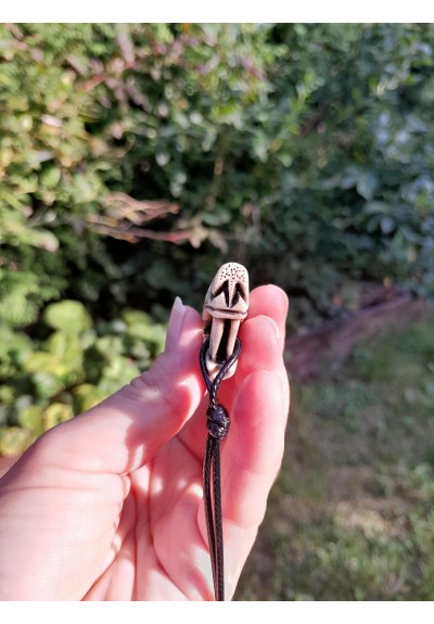 Viking Dragon head amulet – hand-carved moose antler