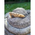 Hand-carved moose antler Dragon head with Algiz rune