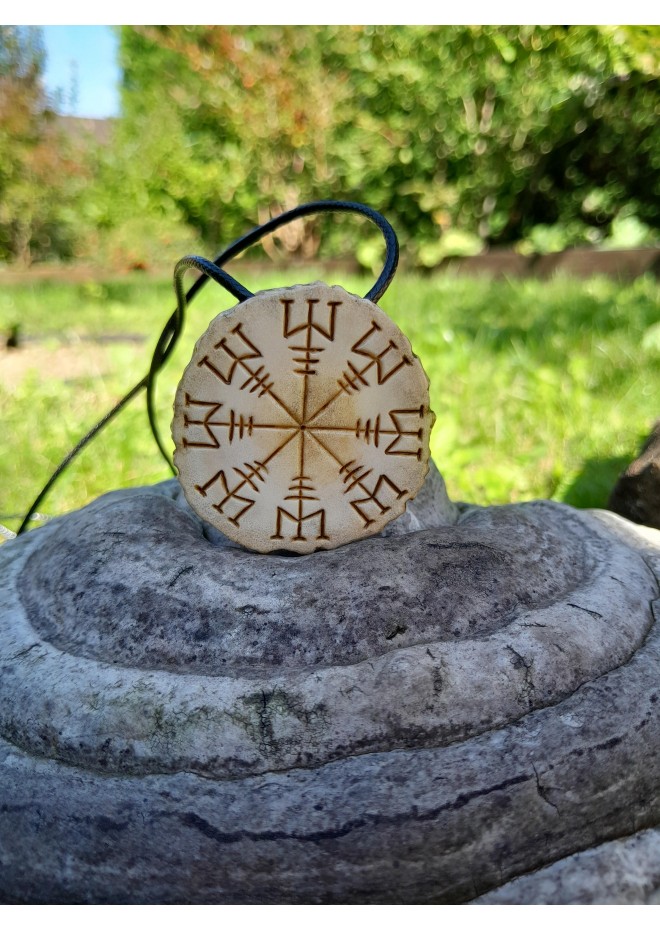 Algiz Rune Helm of Awe — moose antler pendant