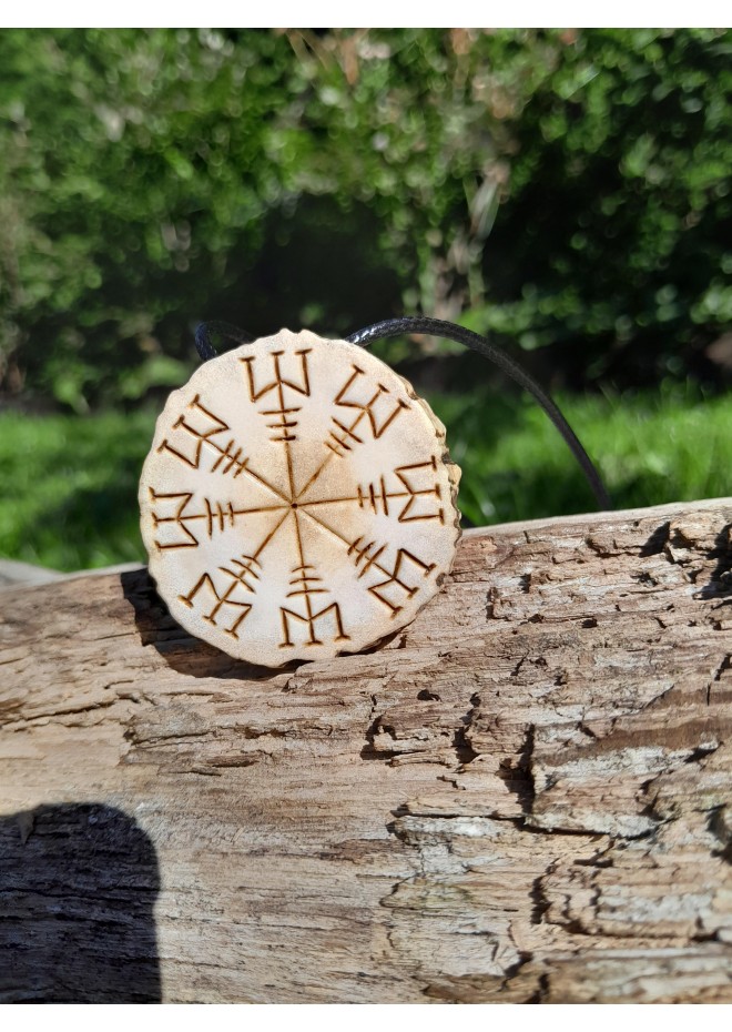 Algiz Rune Helm of Awe — moose antler pendant