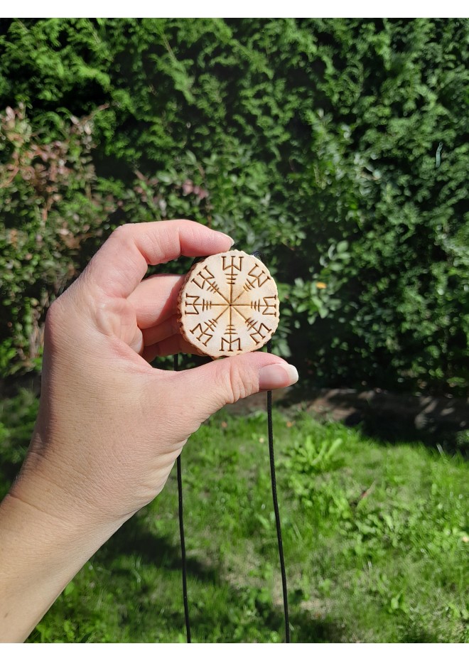 Algiz Rune Helm of Awe — moose antler pendant