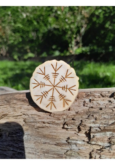 Viking moose antler amulet – Helm of Awe & Algiz rune