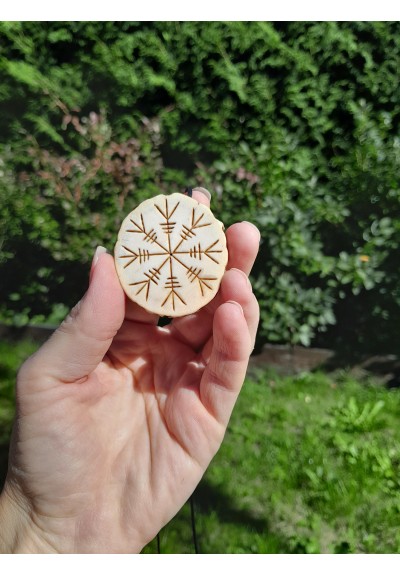 Viking moose antler amulet – Helm of Awe & Algiz rune