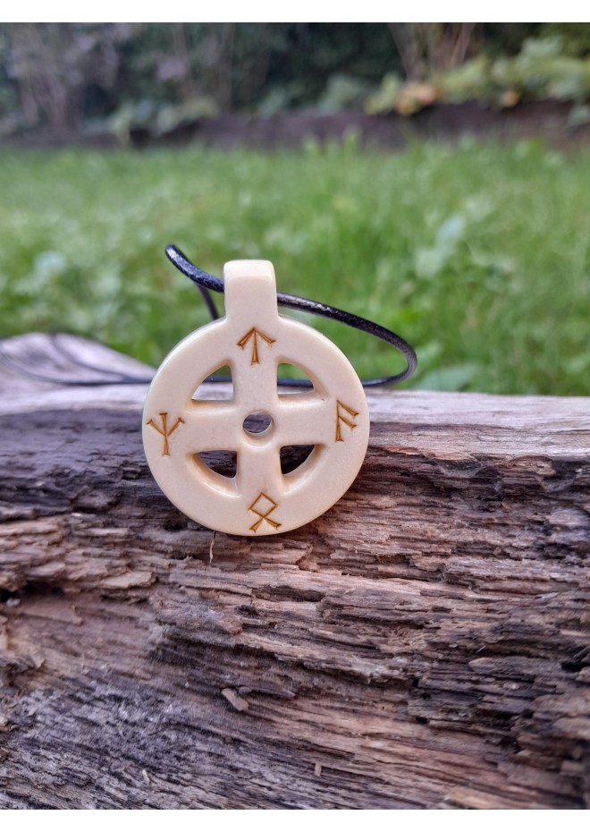 Viking Solar cross necklace with Algiz, Tiwaz, Odal & Ansuz