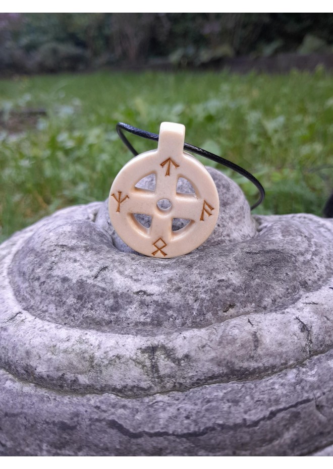 Viking Solar cross necklace with Algiz, Tiwaz, Odal & Ansuz