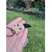 Viking Wolf amulet with green gemstone eye