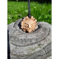 Norse amulet of Odin with Helm of Awe. Antler hand-carved