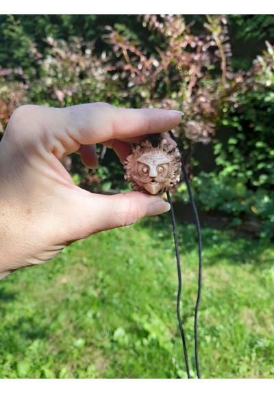 Norse amulet of Odin with Helm of Awe. Antler hand-carved