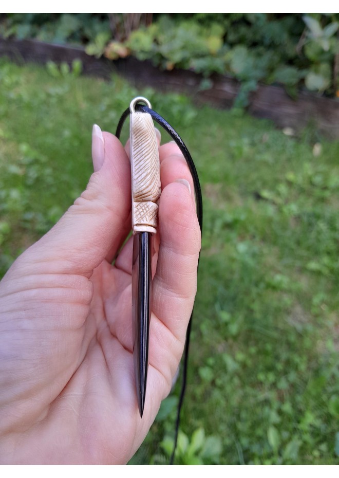 Moose antler & buffalo horn Dragon amulet for protection