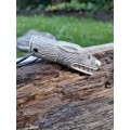 Norse moose antler Wolf pendant with Tiwaz rune