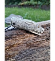 Moose antler hand-carved Viking Wolf pendant with Tiwaz rune Moose antler hand-carved Viking Wolf pendant with Tiwaz rune