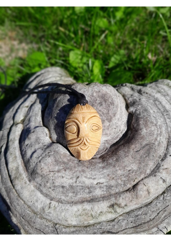 Odin amulet carved from moose antler – Ansuz rune